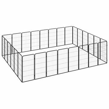 vidaXL Hondenkennel 28 panelen 50x100 cm gepoedercoat staal, Verzenden, Nieuw