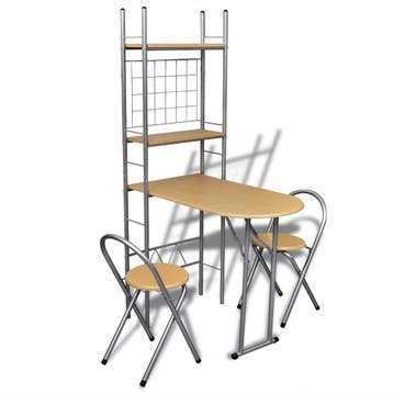 vidaXL Ontbijttafelset met twee stoelen (inklapbaar), Verzenden