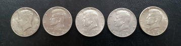 Verenigde Staten. Half Dollar 1964/1969, Lot von 5 x Silver