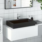 vidaXL Wastafel 60x38x11 cm gegoten mineraal/marmer matzwart, Verzenden