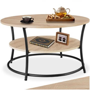 Bijzettafel Cromford - Industrieel licht hout, eiken Sonoma, Huis en Inrichting, Tafels | Salontafels, Verzenden, Nieuw