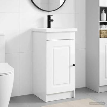 vidaXL Badkamer Vanity met Wastafel Hoogglans Wit 42 x 40 x, Verzenden, Nieuw