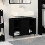 vidaXL Badkamerkast met plank Zwart 80 x 33 x 60 cm Bewerkt, Huis en Inrichting, Verzenden, Nieuw