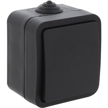 Q-LINK 1-voudige wisselschakelaar IP54 mat zwart 230V, Verzenden, Nieuw