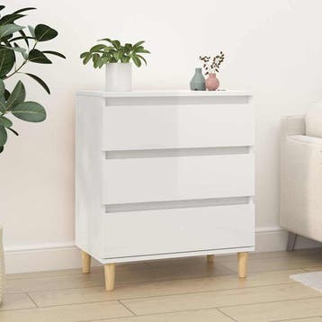 vidaXL Dressoir 60x35x70 cm bewerkt hout hoogglans wit, Huis en Inrichting, Kasten | Dressoirs, Verzenden, Nieuw