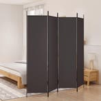 vidaXL Kamerscherm met 4 panelen 200x200 cm stof bruin, Verzenden