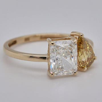 Zonder minimumprijs - Ring - 14 karaat Geel goud - 2.33ct., Nieuw