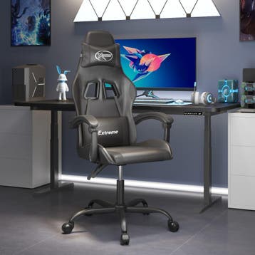 vidaXL Gamestoel kunstleer zwart, Verzenden