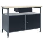 vidaXL Werkbank 120x60x85 cm staal zwart, Verzenden, Nieuw