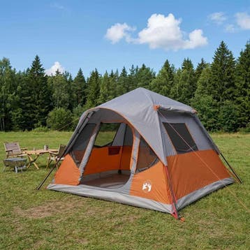 vidaXL Directe Tent met dak Grijs en Oranje 305 x 275 x 190, Verzenden, Nieuw