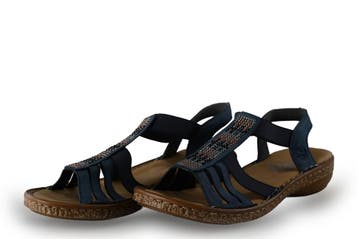Rieker Sandalen in maat 38 Blauw, Sandalen of Muiltjes, Zo goed als nieuw, Rieker, Verzenden