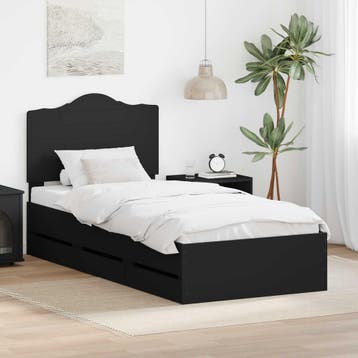vidaXL Bedframe met lade met opslag Zwart 90 x 200 cm, Verzenden, Nieuw
