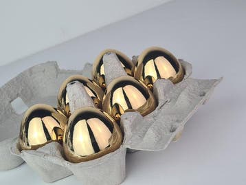 Santicri - Sculpture, Eggs Pop - gold edition - 20 cm -, Nieuw