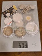 Wereld. 2 x 10 zoty, 500 Finnish marks, 2 x 5 dollars, 10, Postzegels en Munten