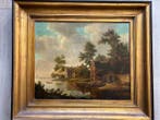 Hollandse school (XVIII) - Landschap met bedrijvigheid