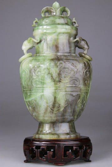 Vase Sculpte Chinois - Belier - Style Archaique - Pierre, Antiquités & Art
