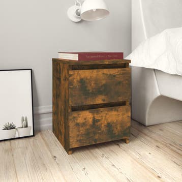 vidaXL Nachtkastje Gerookt Eiken 30x30x40 cm Engineered Wood, Verzenden, Nieuw