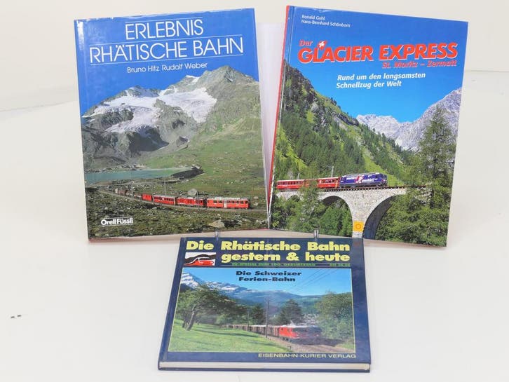 Set van 3 spoorwegenboeken Erlebnis Rhätische Bahn, Der G.., Boeken, Vervoer en Transport, Nieuw, Ophalen of Verzenden