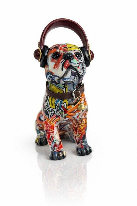 Oliver Klapp (XX) - Statue, Exclusieve Graffiti Bulldog met, Antiquités & Art, Art | Objets design