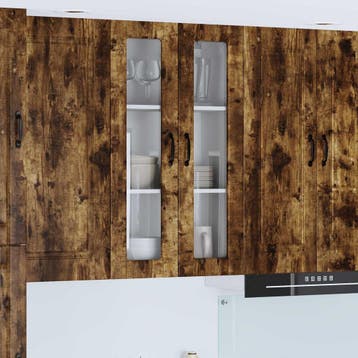 vidaXL Wandglas Kasten PORTO Rook Eiken 60 x 31 x 100 cm, Verzenden