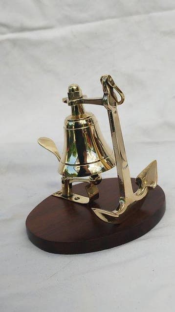 Sonnette dappel - Ancre de marine - Cloche de quart -, Antiquités & Art, Curiosités & Brocante