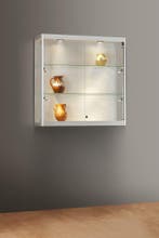 *TIP*  Luxe vitrinekast aluminium 100 cm wandkast met glas, Ophalen of Verzenden