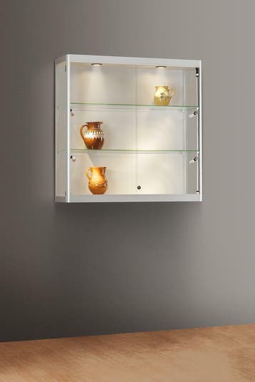 *TIP*  Luxe vitrinekast aluminium 100 cm wandkast met glas, Ophalen of Verzenden