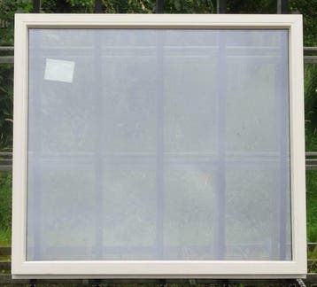 pvc raam, chassis , venster 151 x 136  creme / zwart, Kunststof, Raamkozijn, Nieuw, Ophalen of Verzenden