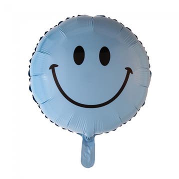 Helium Ballon Emoji Smile Lichtblauw 45cm leeg, Verzenden
