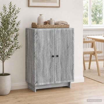 vidaXL Dressoir Grijs sonoma 66 x 34,5 x 90 cm Bewerkt hout, Verzenden