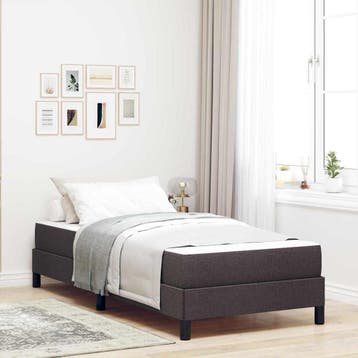 vidaXL Boxspring bed met matras Donkerbruin 100 x 200 cm, Verzenden