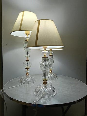 Artelight - Tafellamp - Kristal, glas, messing, goudverguld