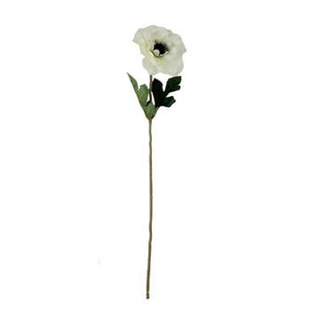 Anemoon Ivory Zijdenbloem 48 cm per stuk, Nieuw