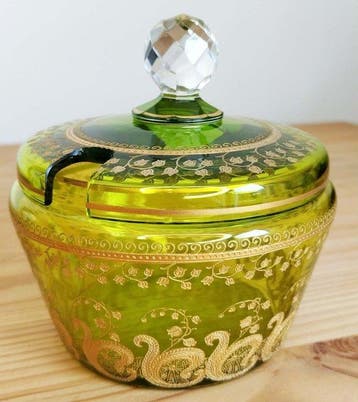 Saint Louis - Suikerkom - Liberty - Kristal - Mosterdmaker,, Antiek en Kunst, Antiek | Glaswerk en Kristal