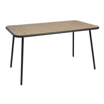 Tafel | SANTORINI | Hout/Staal | Houtlook Blad (Naturel) |, Verzenden