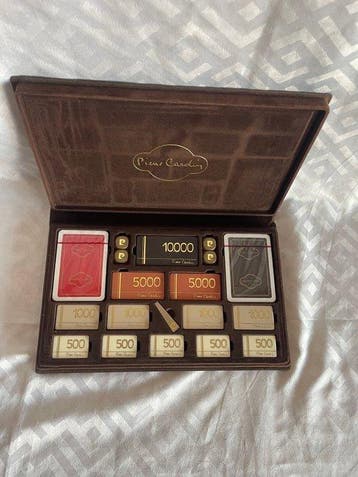 Set da poker vintage - Pierre Cardin - Carte - Dadi - Fiches