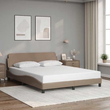 vidaXL Bedframe Dover kunstleer cappuccinokleurig 160x200, Verzenden, Nieuw