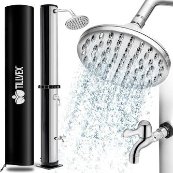 Buitendouche - Tuindouche - Zonneenergie - 20L - Zilver - Ti, Doe-het-zelf en Bouw, Verzenden, Nieuw