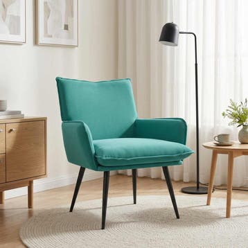 vidaXL Fauteuil Turquoise fluweel, Huis en Inrichting, Verzenden, Nieuw