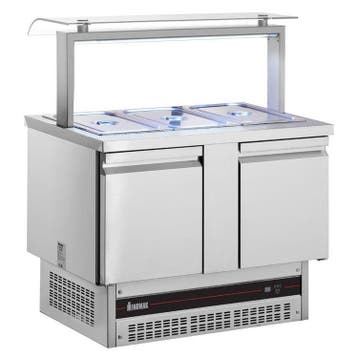 Saladette | 245L | RVS | 2 Deuren (1/1 GN) | Boven 3x 1/1, Verzenden, Nieuw in verpakking