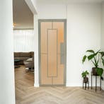 Stalen Binnendeur 5 Vlaks Kiezelgrijs Mat glas Met slot, Minder dan 80 cm, Binnendeur, Nieuw, Metaal