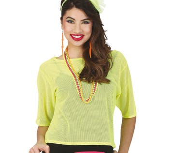 Visnet T/shirt Neon Geel Kort L, Verzenden