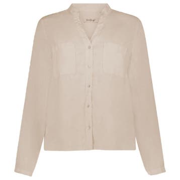 Backstage • linnen blouse in desert • S, Verzenden