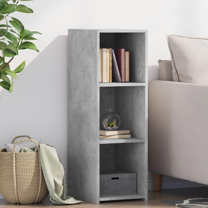 vidaXL Dressoir 30x41x93 cm bewerkt hout betongrijs, Huis en Inrichting, Kasten | Dressoirs, Nieuw, Verzenden