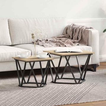 vidaXL Bijzettafelset 2 st Sonoma Eik 50 x 50 x 40 cm, Verzenden