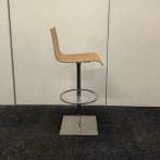 barkruk zithoogte 75 cm, bruin (zebrano) MDF zitting, chroom