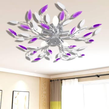 vidaXL Lamp met kristallen bladeren van acryl voor 5x E14, Verzenden, Nieuw