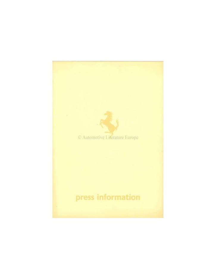 1984 FERRARI MONDIAL PERSMAP ENGELS 296/84, Livres, Autos | Brochures & Magazines, Enlèvement ou Envoi