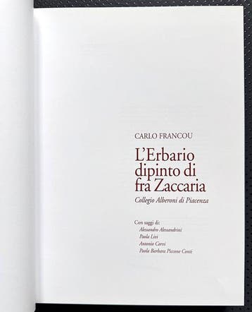 Carlo Francou - LErbario dipinto di fra Zaccaria - 2008