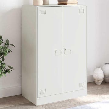 vidaXL Dressoir 67x39x107 cm staal wit, Verzenden, Nieuw